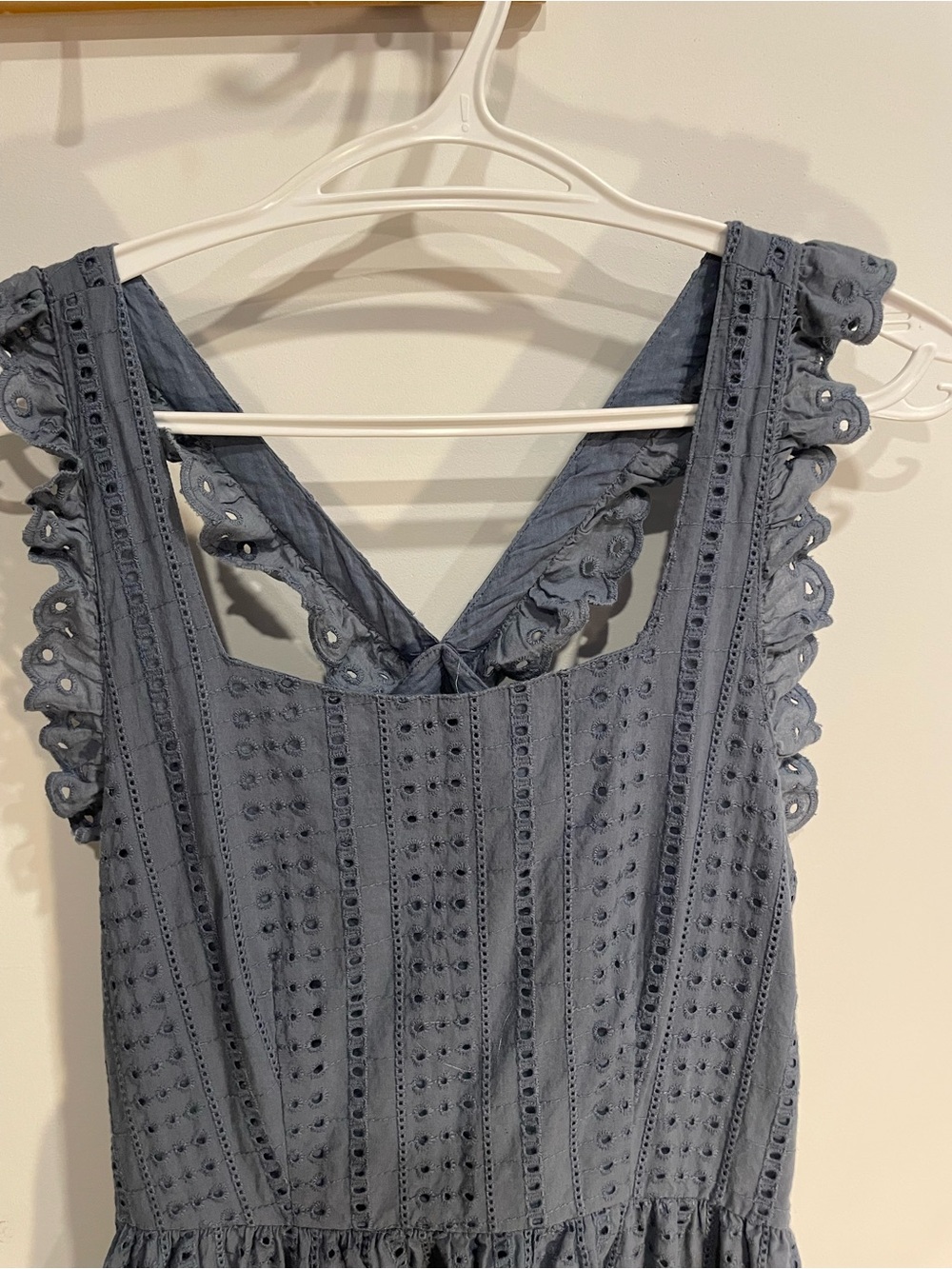 Sleeveless Eyelet Sundress in Blue - Picture 3 of 8